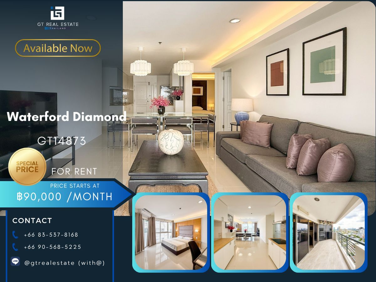 ให้เช่าคอนโดสุขุมวิท อโศก ทองหล่อ : คอนโด Waterford Diamond เดินทางสะดวก ใกล้รถไฟฟ้าบีทีเอส มีรถรับส่ง ห้องสวย เฟอร์นิเจอร์ครบ พร้อมอยู่