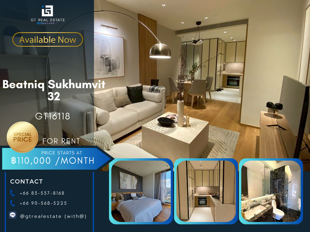 คอนโดสุขุมวิท อโศก ทองหล่อ : ✨ GT16118 |  คอนโดหรูที่ Beatniq Sukhumvit 32 เดินทางสะดวก ใกล้รถไฟฟ้าบีทีเอส มีรถรับส่ง ห้องแต่งสวย เฟอร์นิเจอร์ครบ พร้อมอยู่