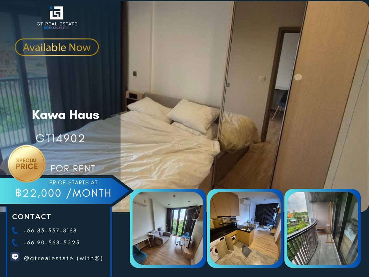 For RentCondoOnnut, Udomsuk : Kawa Haus Condo, convenient travel, close to BTS, there is a shuttle, beautiful room, fully furnished, ready to move in.
