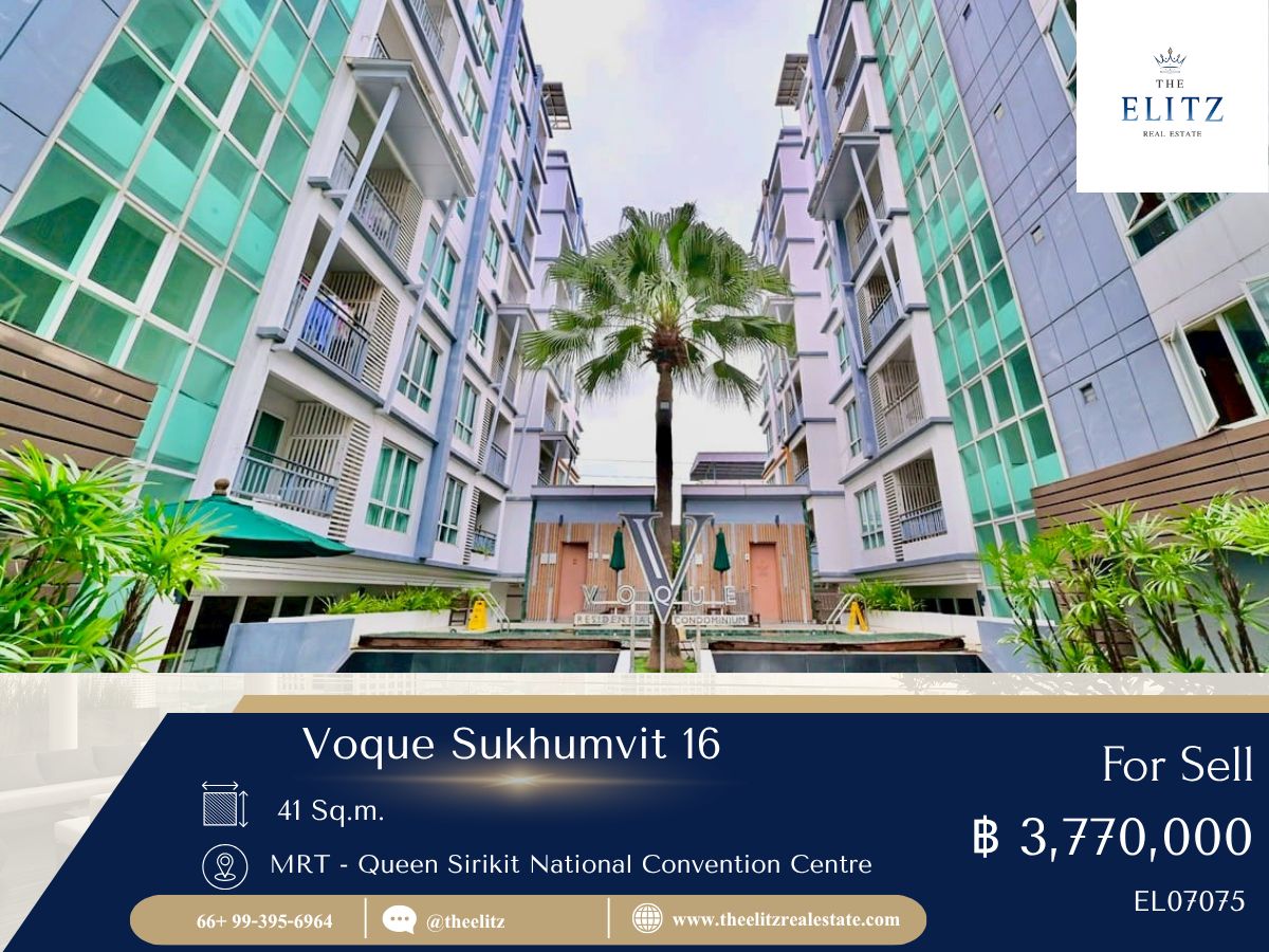For SaleCondoSukhumvit, Asoke, Thonglor : ✨ Rare Unit room, beautiful view, quiet, in a potential location, Sukhumvit 16, ready to transfer immediately 💯
