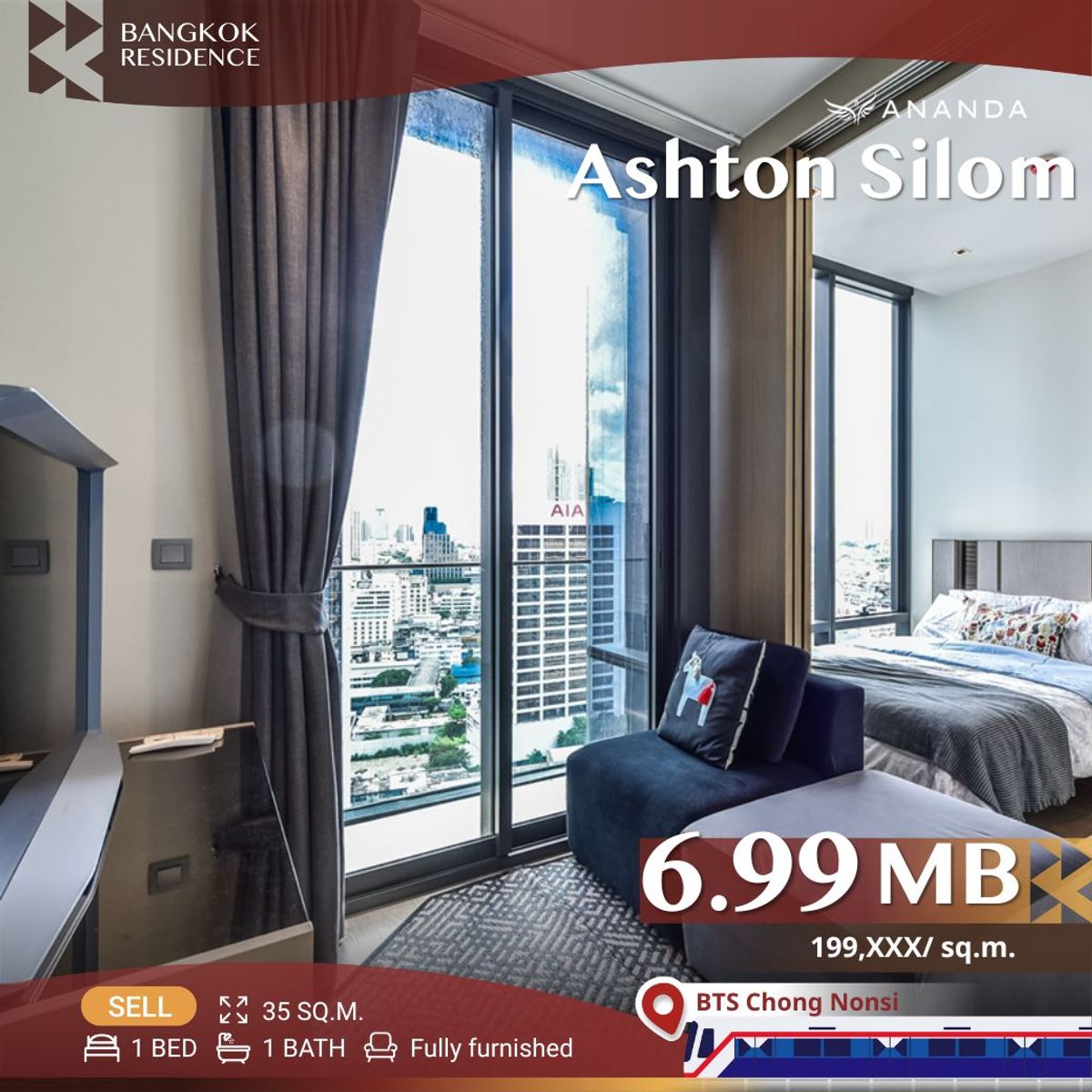 ขายคอนโดสีลม ศาลาแดง บางรัก : 🔥 Last Chance! Best Price, Ashton Silom near BTS Chong Nonsi