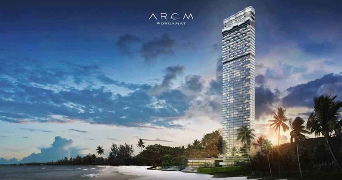 ให้เช่าคอนโดพัทยา บางแสน ชลบุรี สัตหีบ : 🏖 Arom Wongamat – 2 Bedroom Sea View For Rent✨ Spacious 82.65 sq.m.📍 49th Floor | Panoramic Sea View
