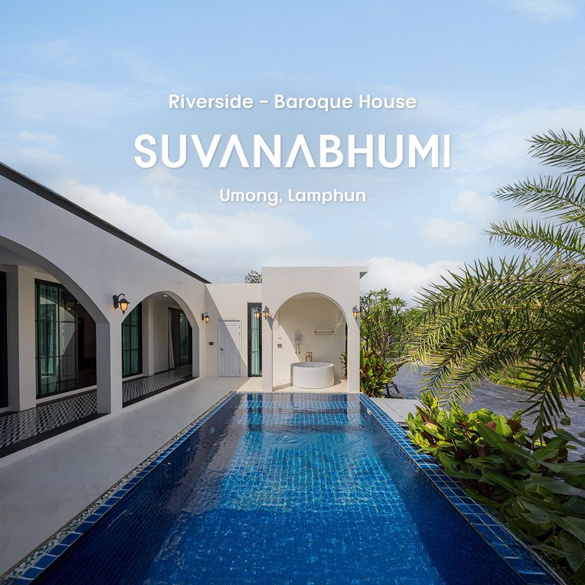 For SaleChiang Mai : Luxury Louis-Style Riverside Pool Villa – Chiang Mai Peaceful atmosphere with full functions and premium design.