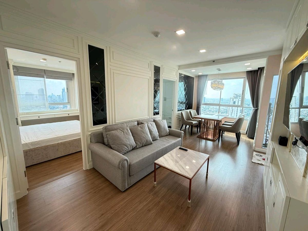For RentCondoThaphra, Talat Phlu, Wutthakat : Urgent for rent, near the BTS 🏙️ 2 bedrooms, new room, fully furnished! Near BTS Talat Phlu (about 500 meters