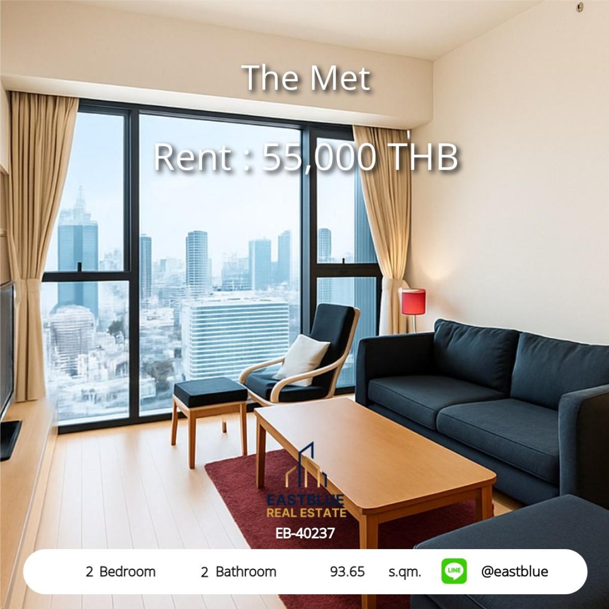 For RentCondoSathorn, Narathiwat : เช่า The Met 2 ห้องนอน 93.65 ตร.ม. ใกล้ BTS ช่องนนทรี เพียง 55,000 บาท/เดือน! 
ชีวิตสะดวกสบาย พร้อมสิ่งอำนวยความสะดวกครบครัน!