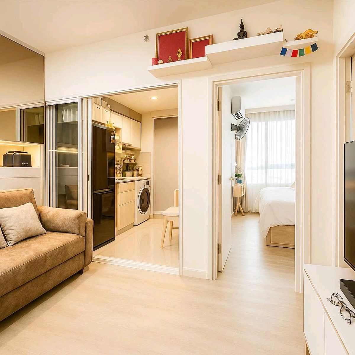 For SaleCondoPinklao, Charansanitwong : 💥💥💥SALE💥💥 Selling a beautifully decorated room, built-in, high floor, north side, river view, parliament building, free furniture, electric locker, message me 📲or Line : 0616395225