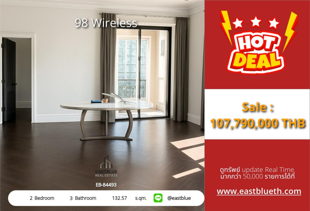 ขายคอนโดวิทยุ ชิดลม หลังสวน : ราคาจริงรวมค่าใช้จ่ายแล้วLuxury 2-Bed Condo at 98 Wireless – Prime Phloen Chit Location! 
Exclusive Ralph Lauren Design, Private Lift & Premium Facilities – Own Now!
