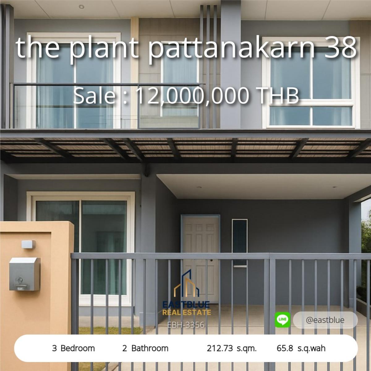 For SaleHousePattanakan, Srinakarin : Beautiful house, 3 bedrooms, Pattanakarn 38 location, ready to move in. Stunning 3-Bedroom House in Pattanakarn 38 Ready to Move In