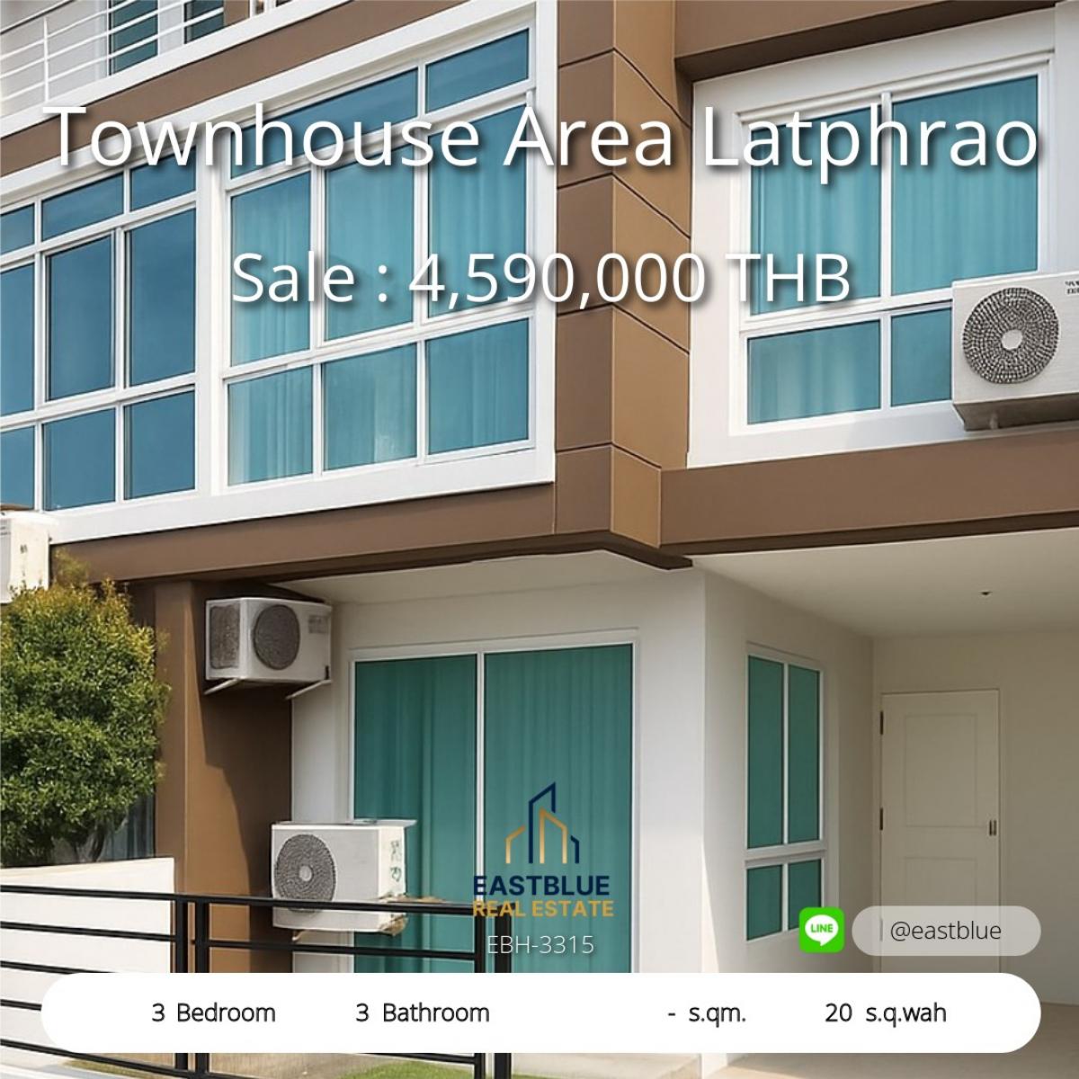 For SaleTownhomeChokchai 4, Ladprao 71, Ladprao 48, : Townhome Lat Phrao, 3 bedrooms, 3 bathrooms, special price! Latphrao Townhouse 3 Bed 3 Bath at a Hot Price!