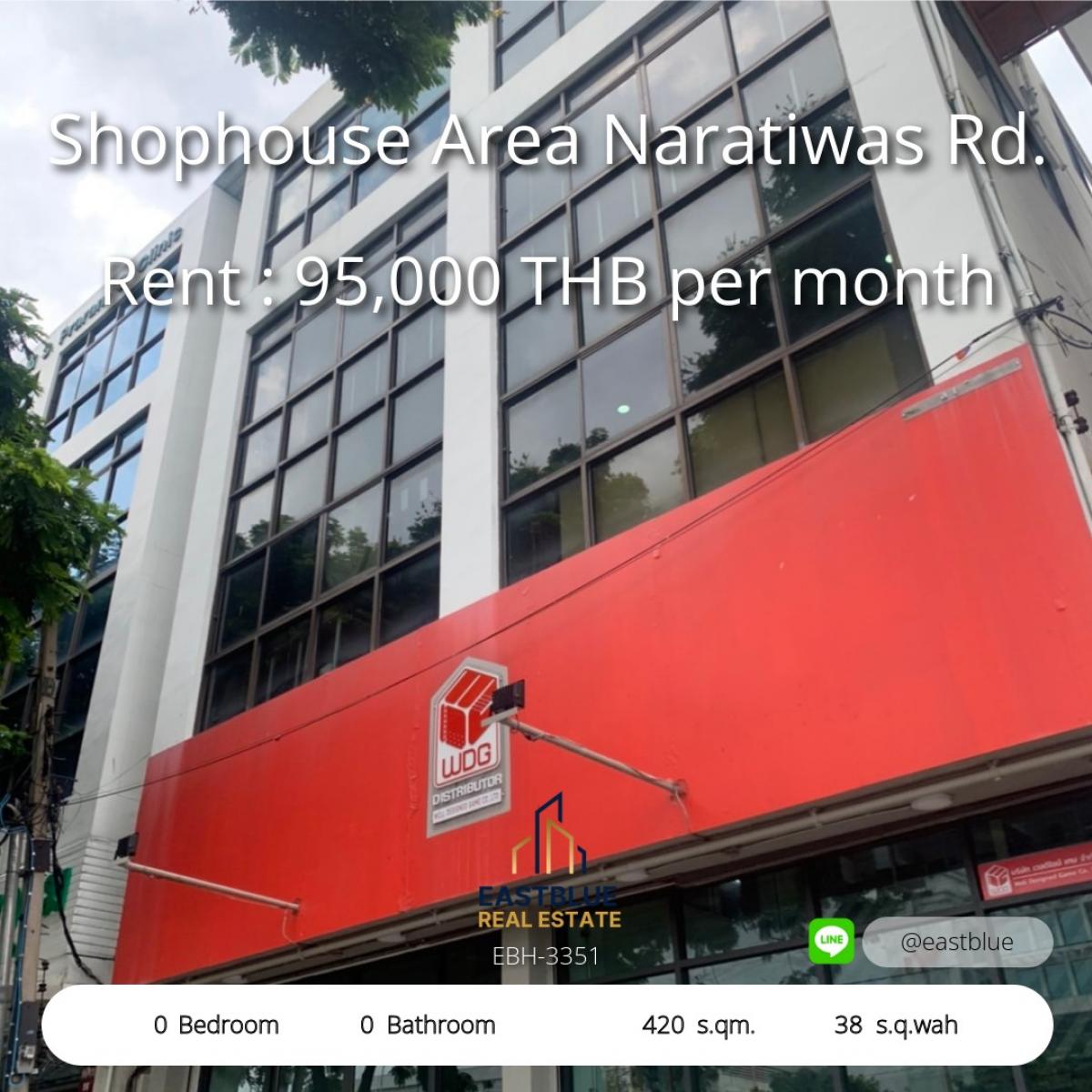 For RentShop HouseSathorn, Narathiwat : Shophouse space for rent in Sathorn, next to the main road, in the heart of business. Prime Shophouse for Rent in Sathorn – Spacious & Strategic Location!