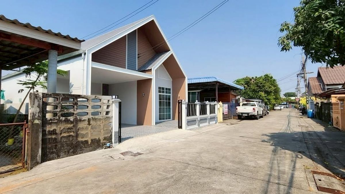 For SaleHouseMin Buri, Romklao : Single-storey house for sale, Nordic style #Buakhao Village, Ramkhamhaeng 174, Soi Buakhao 45, newly renovated, beautiful, ready to move in, area 40 square wah, 3 bedrooms, 3 bathrooms, near the Orange Line, Minburi, Romklao, Suwinthawong, Nimitmai, Sukha