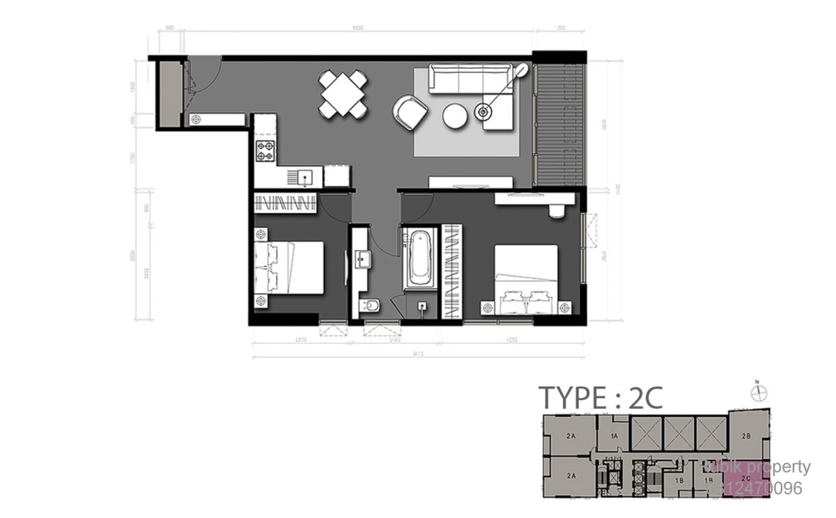 For SaleCondoSukhumvit, Asoke, Thonglor : (RB1306) For sale: Loft Asok — 2 bedrooms (25th floor)