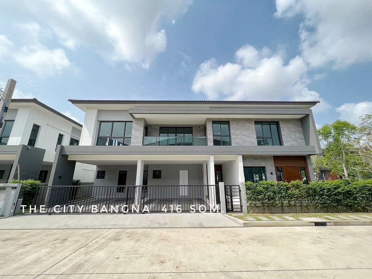For RentHouseBangna, Bearing, Lasalle : 🎉Ready to move in, single house, The City Bangna, large house, lots of space next to the house and next to the central garden. Near Mega Bangna, expressway