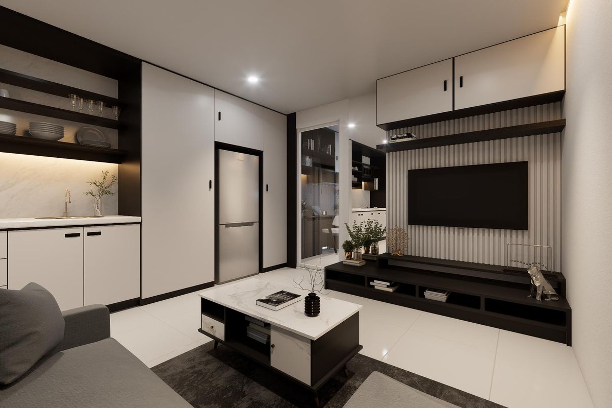 ขายคอนโดท่าพระ ตลาดพลู วุฒากาศ : ขายคอนโดเมโทรพาร์ค สาทร 42 ตรม. built in ทั้งห้อง