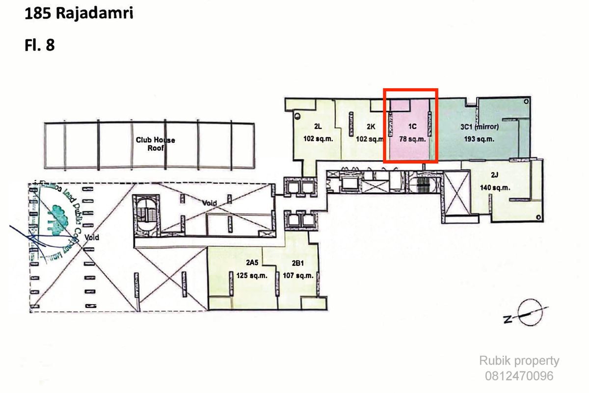 For SaleCondoWitthayu, Chidlom, Langsuan, Ploenchit : (RB1305) For sale 185 Rajadamri — Prime Central Location (Lumphini View)