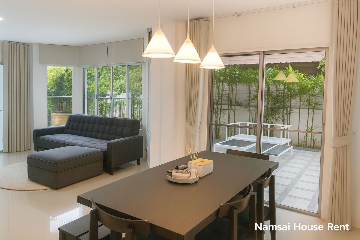 For RentHouseRama5, Ratchapruek, Bangkruai : Full Furnished Single house for rent near DBS Ratchaphruek International School.