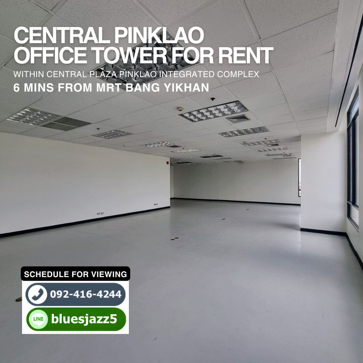 For RentOfficePinklao, Charansanitwong : Central Pinklao Office Tower For RENT 129sqm Near MRT Bang Yikhan Major Cineplex Pinklao Siriraj Hospital