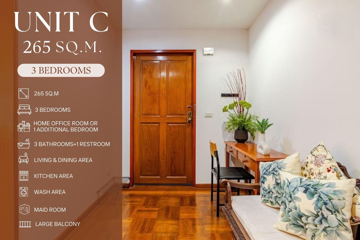 ให้เช่าสุขุมวิท อโศก ทองหล่อ : 🐾 Spacious Pet-Friendly Apartment in Sukhumvit 31 | 265 sqm Family Unit | 99,000 THB/month (Negotiate)
