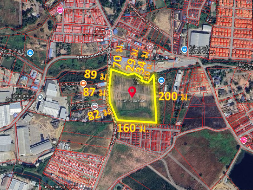 For RentLandPattaya, Bangsaen, Chonburi : Land for rent, already filled, next to Nong Wa Community Road, Soi 72, Sriracha, suitable for business, size 21 rai 1 ngan 59 sq m.