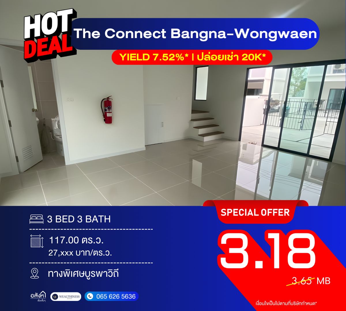 For SaleHouseBangna, Bearing, Lasalle : For Sale – The Connect Bangna–Wongwaen with Tenant! 📞 092-690-5445 Only 3.19 MB | High Yield Prime location near Mega Bangna & Suvarnabhumi Airport