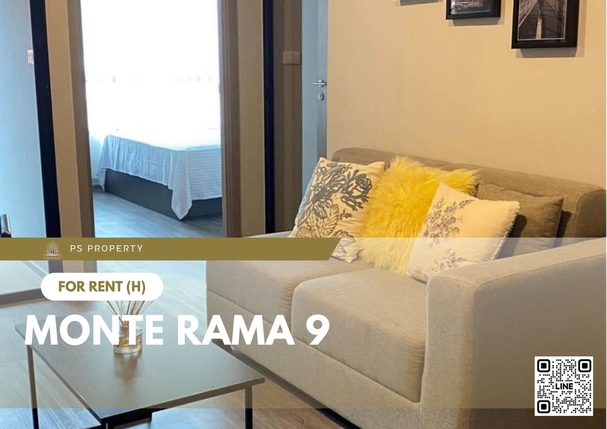 For RentCondoRama9, Petchburi, RCA : For rent 🔥 Monte Rama 9 🔥 near MRT Ramkhamhaeng, fully furnished and equipped with appliances