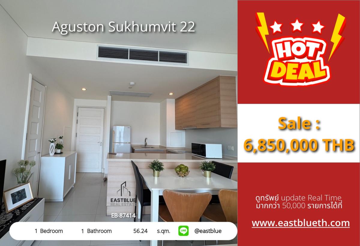 For SaleCondoSukhumvit, Asoke, Thonglor : 03/04/2026, Great value! 1 bedroom condo at Aguston Sukhumvit 22 ready to move in
near BTS with complete amenities starting at 6.85 million! 0642748883