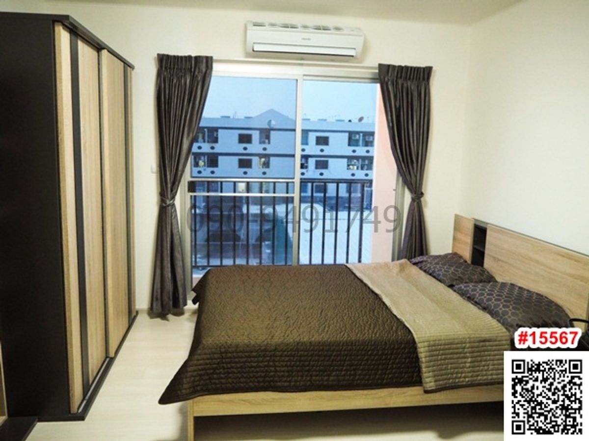 For RentCondoLadprao101, Happy Land, The Mall Bang Kapi : Condo for rent, Aspire Lat Phrao 113, 8th floor, near MRT Bang Kapi.