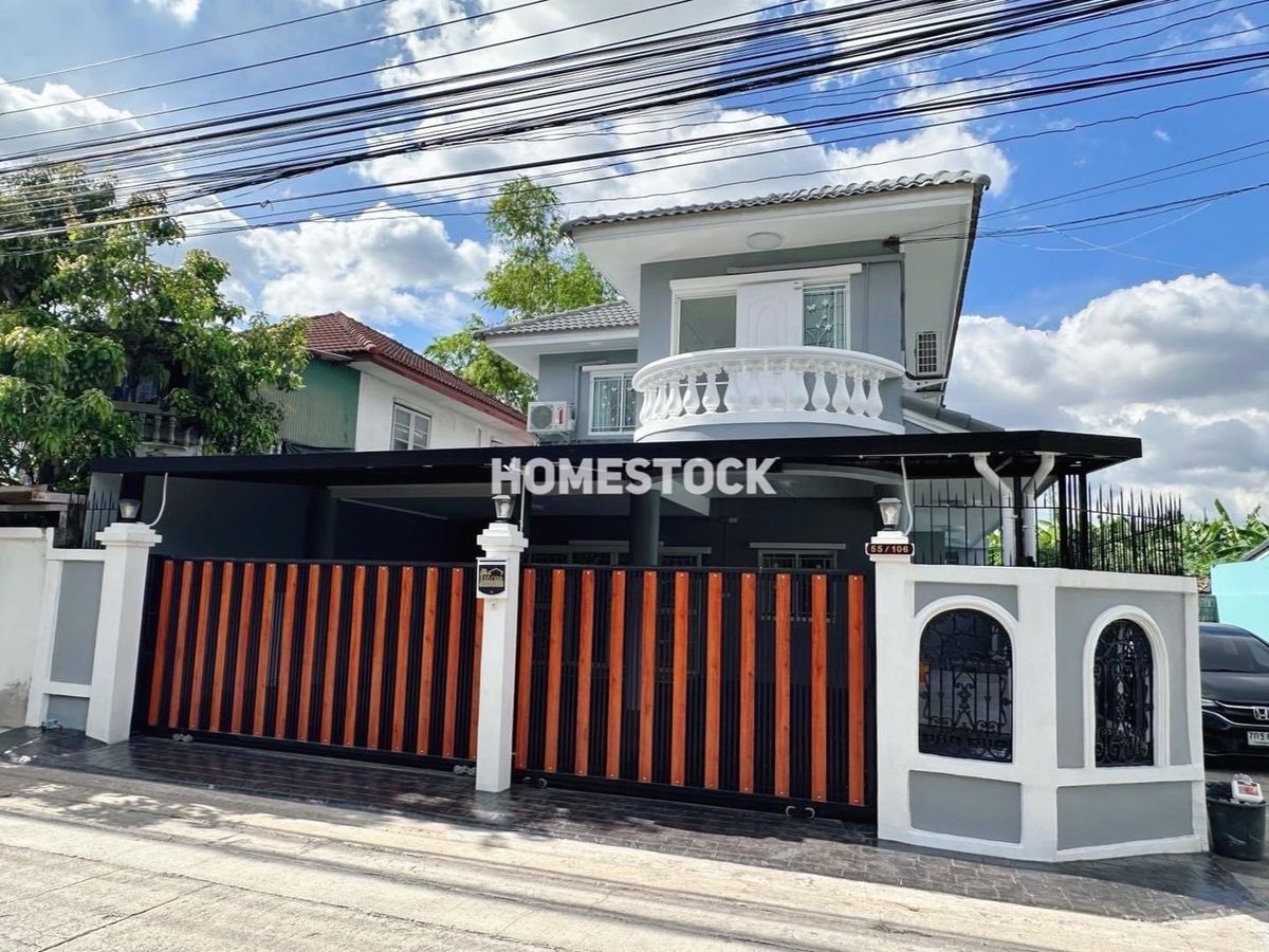 For RentHouseNawamin, Ramindra : 29,000.- Detached house, corner house with furniture, Thongsathit Village, Ramintra 34, Intersection 20, near Ramintra Expressway. Near Keerapat International Near Ramintra BTS Km. 4
