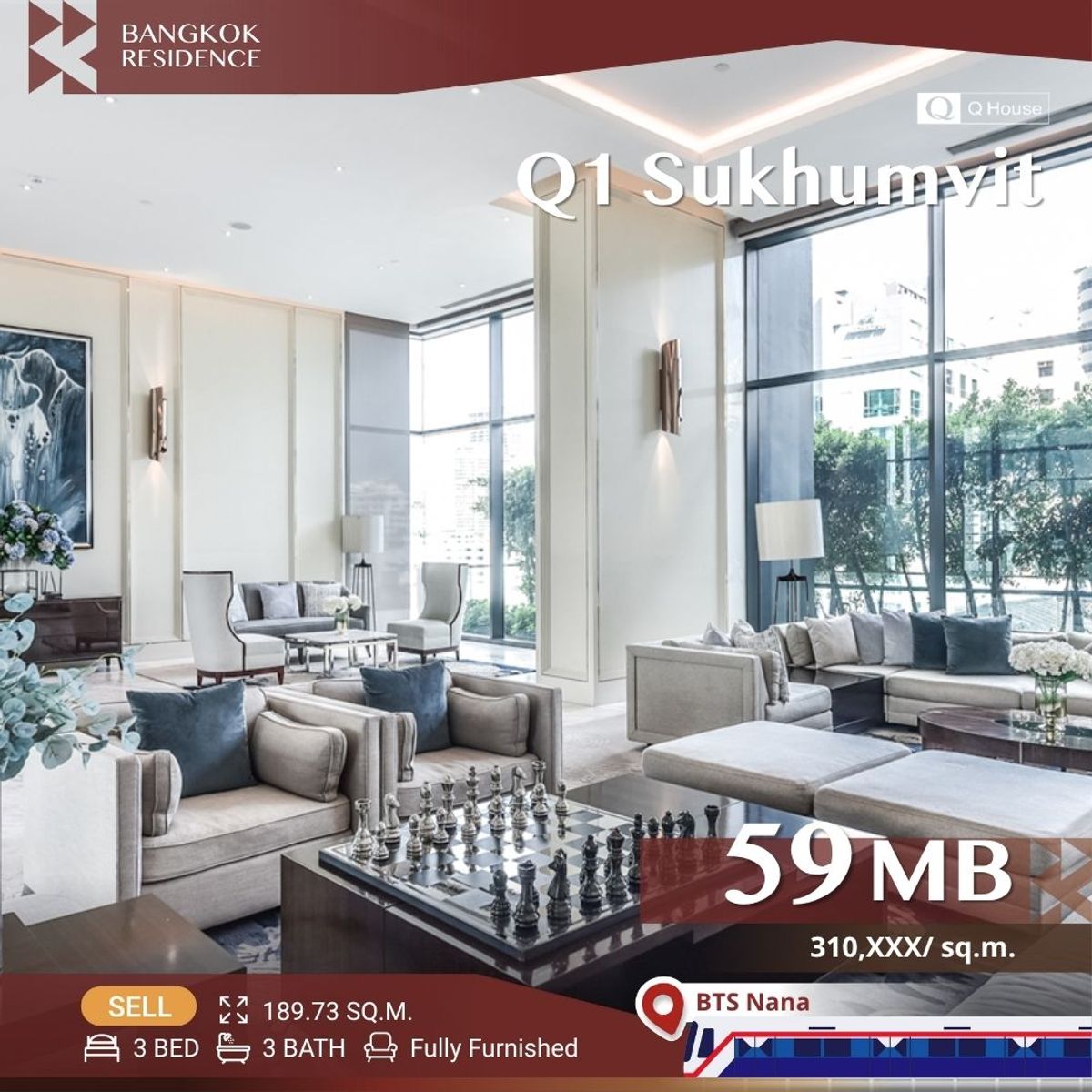 For SaleCondoNana, North Nana,Sukhumvit13, Soi Nana : 🔥 Best Deal! Ultra Luxury unit at Q1 Sukhumvit, near BTS Nana