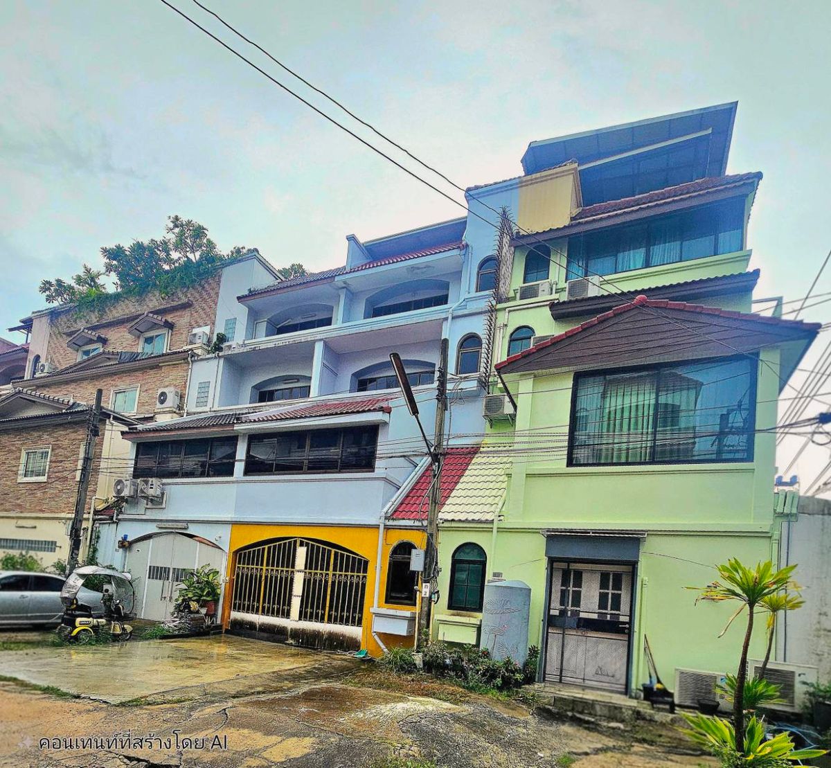 For RentShop HousePattanakan, Srinakarin : 🏢 Commercial building for rent, 5 floors (including rooftop), Srinakarin 40, near King Park Hotel — suitable for opening a cafe, office or residence.