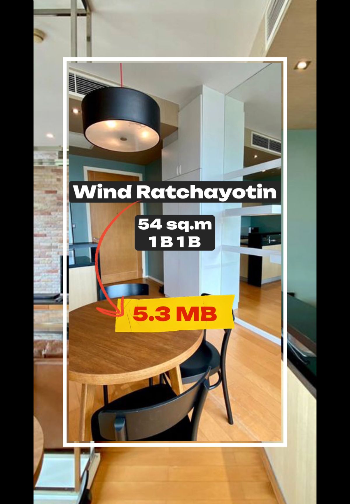 ขายคอนโดเกษตรศาสตร์ รัชโยธิน : Wind Ratchayothin | 1 Bedroom 54 sq.m. | Fully Furnished | ใกล้ BTS รัชโยธิน | 5.3 ลบ.