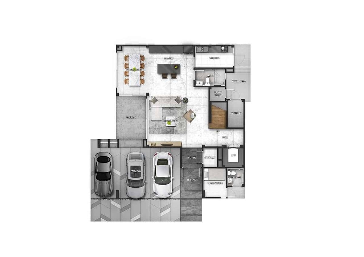 บ้านพัฒนาการ ศรีนครินทร์ : เฟอร์นิเจอร์ครบ บ้านเดี่ยวหรูทันสมัยให้เช่าในเดอะเจนทรีพัฒนาการ 4 ห้องนอน + 5 ห้องน้ํา + ที่จอดรถ 3 คัน ชุมชนที่อยู่อาศัยวิลล่าพัฒนาการชั้นนํา