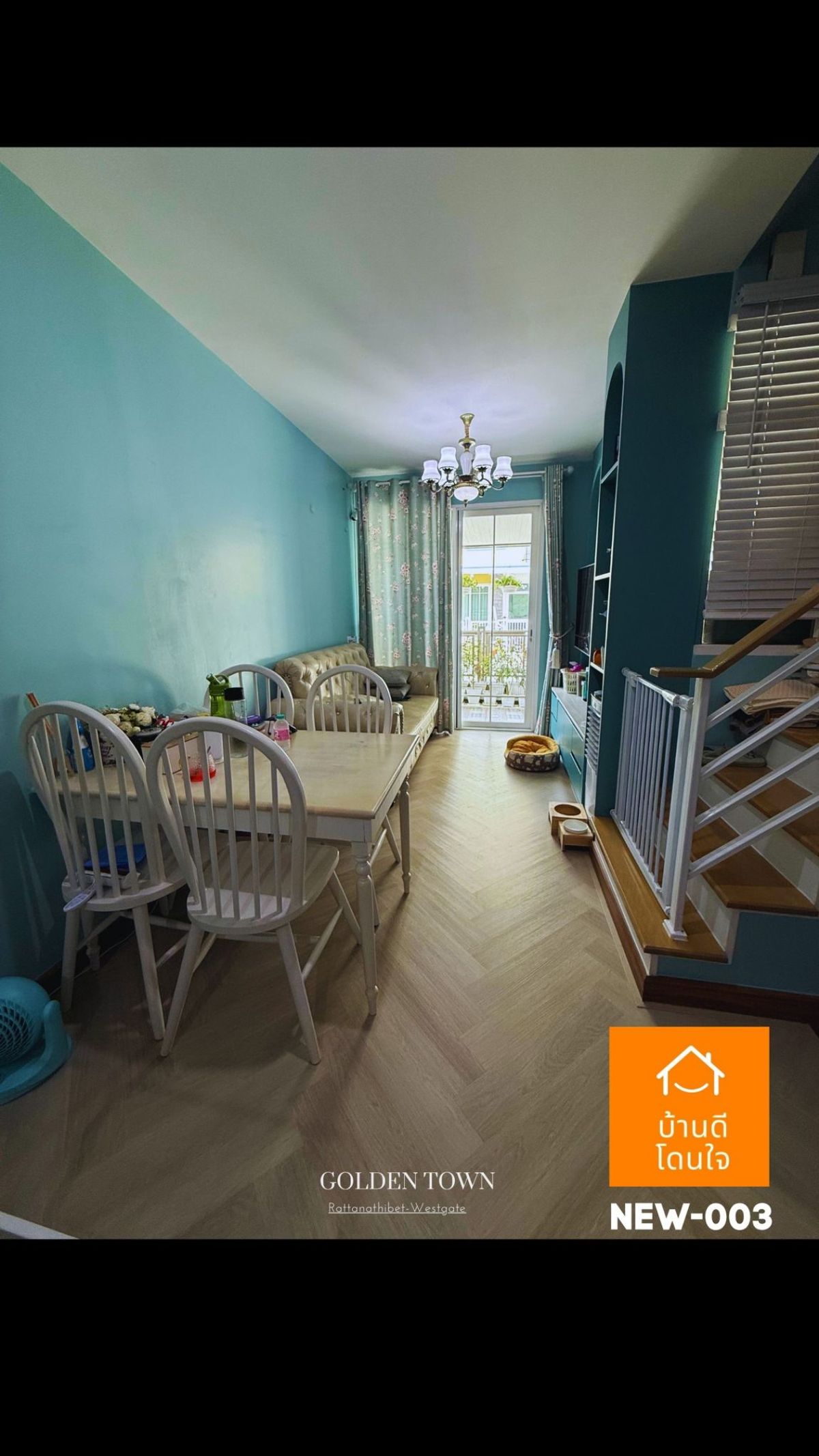 For SaleTownhomeNonthaburi, Bang Yai, Bangbuathong : Golden Town Rattanathibet-Westgate Townhome (17.6 sq wah) 3 bedrooms, 2 bathrooms, corner unit, extended kitchen, fully furnished