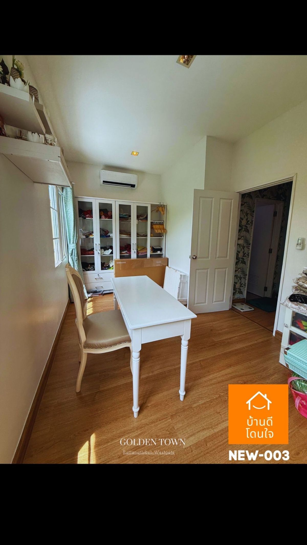 For SaleTownhomeNonthaburi, Bang Yai, Bangbuathong : Golden Town Rattanathibet-Westgate Townhome (17.6 sq wah) 3 bedrooms, 2 bathrooms, corner unit, extended kitchen, fully furnished