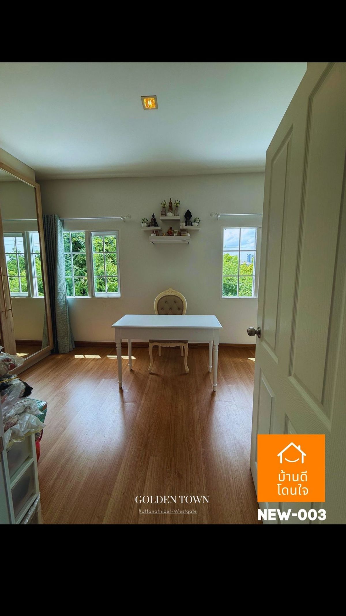 For SaleTownhomeNonthaburi, Bang Yai, Bangbuathong : Golden Town Rattanathibet-Westgate Townhome (17.6 sq wah) 3 bedrooms, 2 bathrooms, corner unit, extended kitchen, fully furnished