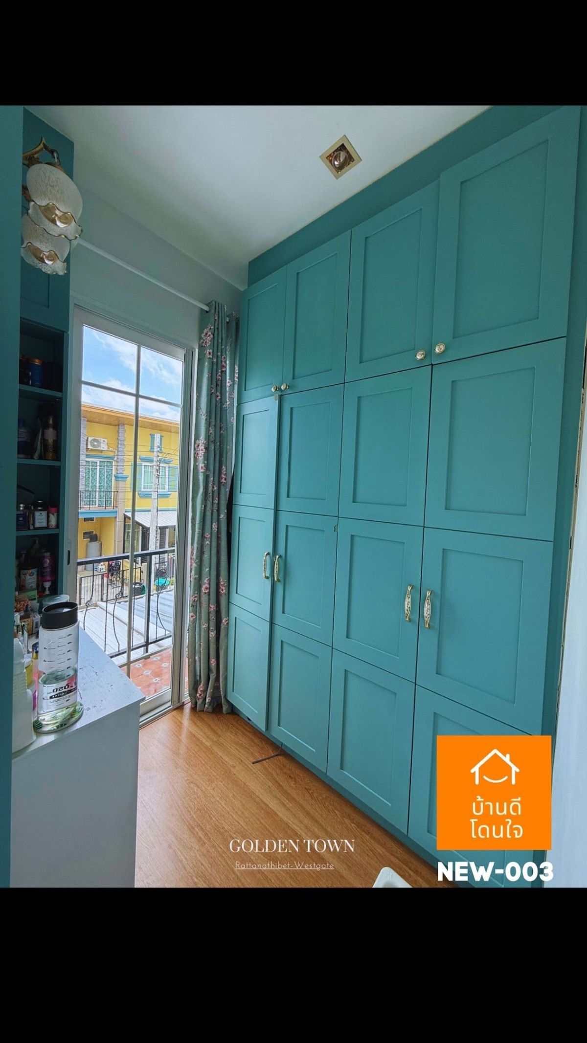 For SaleTownhomeNonthaburi, Bang Yai, Bangbuathong : Golden Town Rattanathibet-Westgate Townhome (17.6 sq wah) 3 bedrooms, 2 bathrooms, corner unit, extended kitchen, fully furnished
