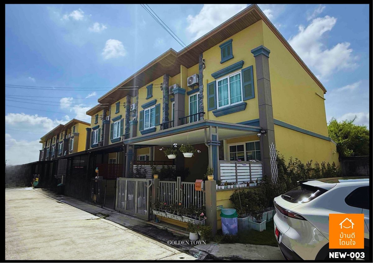 For SaleTownhomeNonthaburi, Bang Yai, Bangbuathong : Golden Town Rattanathibet-Westgate Townhome (17.6 sq wah) 3 bedrooms, 2 bathrooms, corner unit, extended kitchen, fully furnished