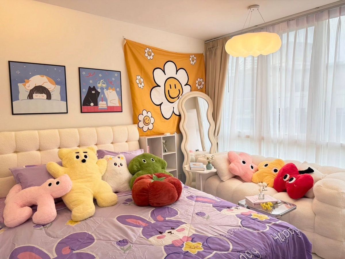 For RentCondoRama9, Petchburi, RCA : For rent RR1243 Garden Asoke Rama9, beautiful room, fully furnished, near MRT Rama 9.