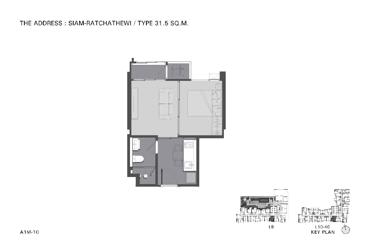 ขายคอนโดราชเทวี พญาไท : ห้องราคาดีที่สุดในโครงการ ❗❗ 1 bed 31.5 ตร.ม : The Address Siam Ratchathewi : Aum 065-512-1395