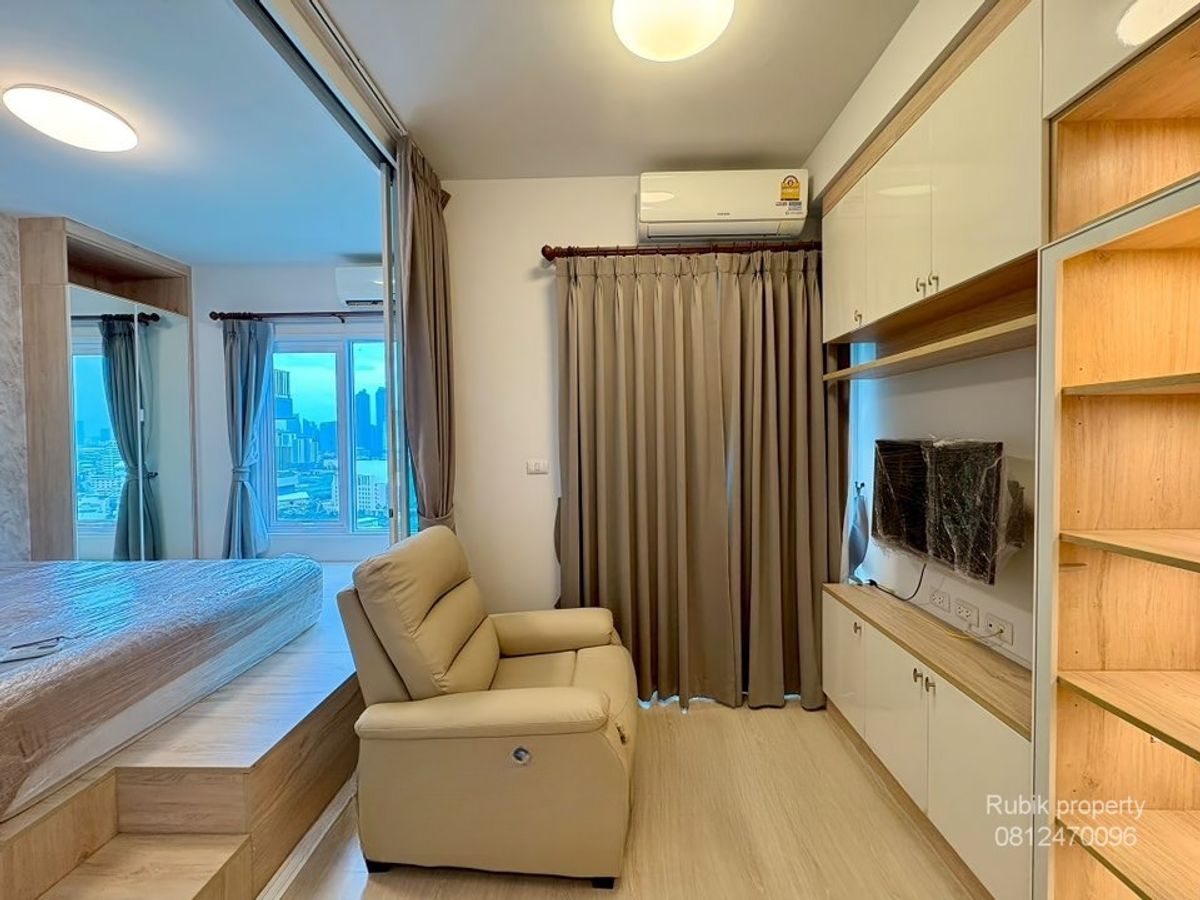 For SaleCondoRatchadapisek, Huaikwang, Suttisan : 🏙 (RB1329) Condo for sale: Chapter One Eco Ratchada-Huai Khwang, corner room, city view on 2 sides, ready to move in immediately. Fully furnished, very beautiful!