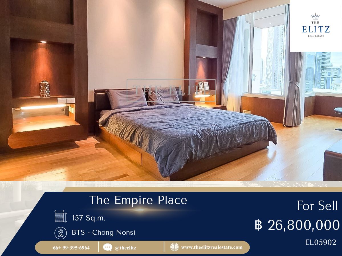 For SaleCondoSathorn, Narathiwat : ✨ Big room, fully decorated, all in one place, The Empire Place Sathorn, very good location. City view in the heart of the CBD, ready to occupy 💯