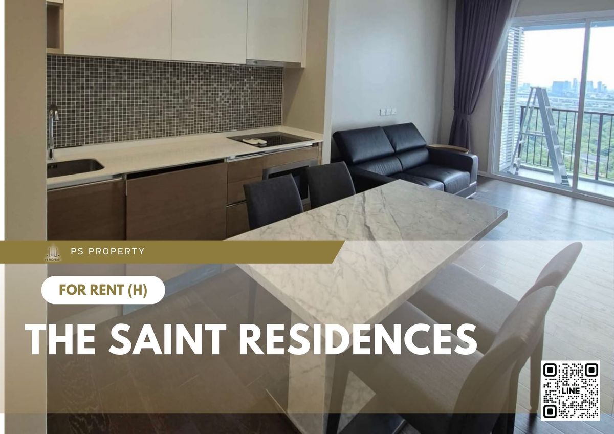 For RentCondoLadprao, Central Ladprao : For rent 📍 The Saint Residences 📍 2 bedrooms, 2 bathrooms, fully furnished and equipped, near BTS Ha Yaek Lat Phrao