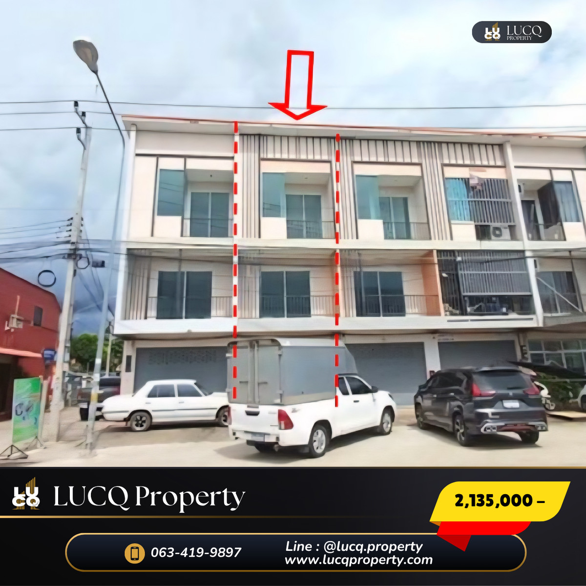 For SaleShop HousePattaya, Bangsaen, Chonburi : 🏡 Commercial building next to the road along Bang Lamung Railway.  Special price only 𝟮,𝟭𝟯𝟱,𝟬𝟬𝟬 baht.