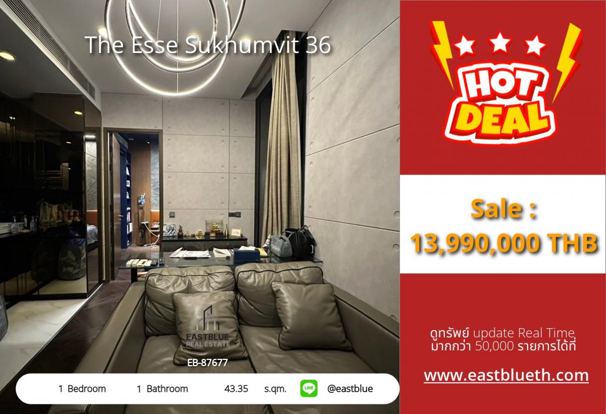 For SaleCondoSukhumvit, Asoke, Thonglor : The Esse Sukhumvit 36!1-bedroom condo near Ekkamai BTS for only 13.99 million!