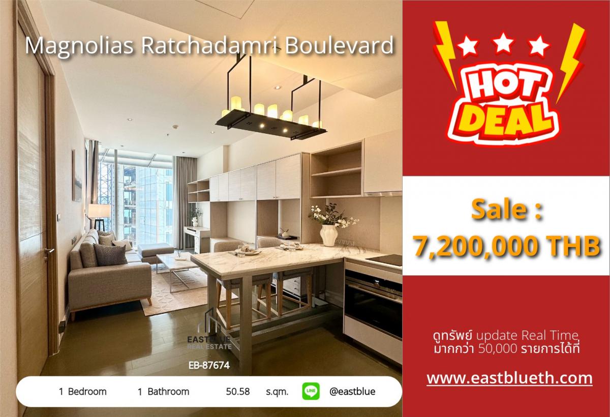 For SaleCondoWitthayu, Chidlom, Langsuan, Ploenchit : Superb luxury condo in the heart of Ratchada! 1 bedroom with complete facilities
Near BTS Ratchadamri, only 7.2 million!