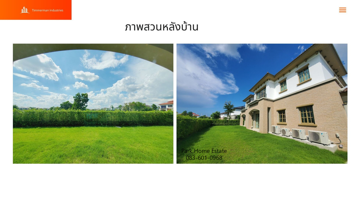 For RentHousePathum Thani,Rangsit, Thammasat : For Rent: Sereno Reignwood Residence Collections A Spanish-style single-family home surrounded by over 2,000 rai of nature, with a golf course backing onto the house.