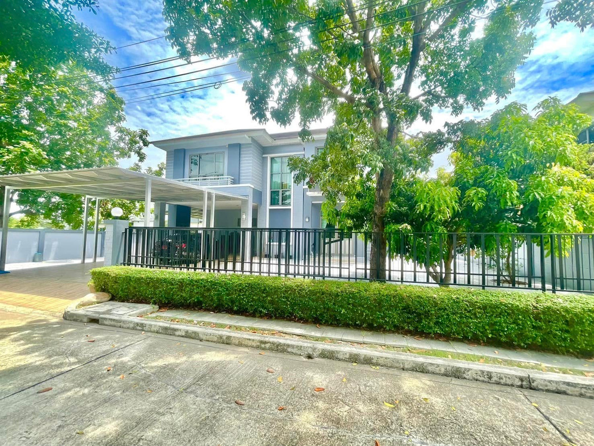 For RentHouseLadkrabang, Suwannaphum Airport : For rent 99.6 sq m, 3 bedrooms, 4 bathrooms, 2-story detached house, PERFECT MASTERPIECE RAMA 9, near Hua Mak BTS station.