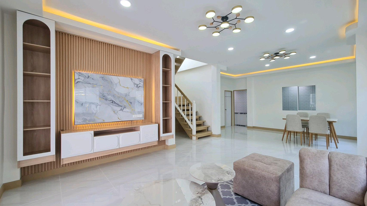 For SaleHouseNawamin, Ramindra : 2-story detached house, Burirom Village Soi Liab Khlong Song 23, Sub-Soi 17, Fashion Island, The Promenade, Big C, Lotus, Makro, The Jazz Liab Khlong Song Pink Line Renovated and ready to move in Convenient travel