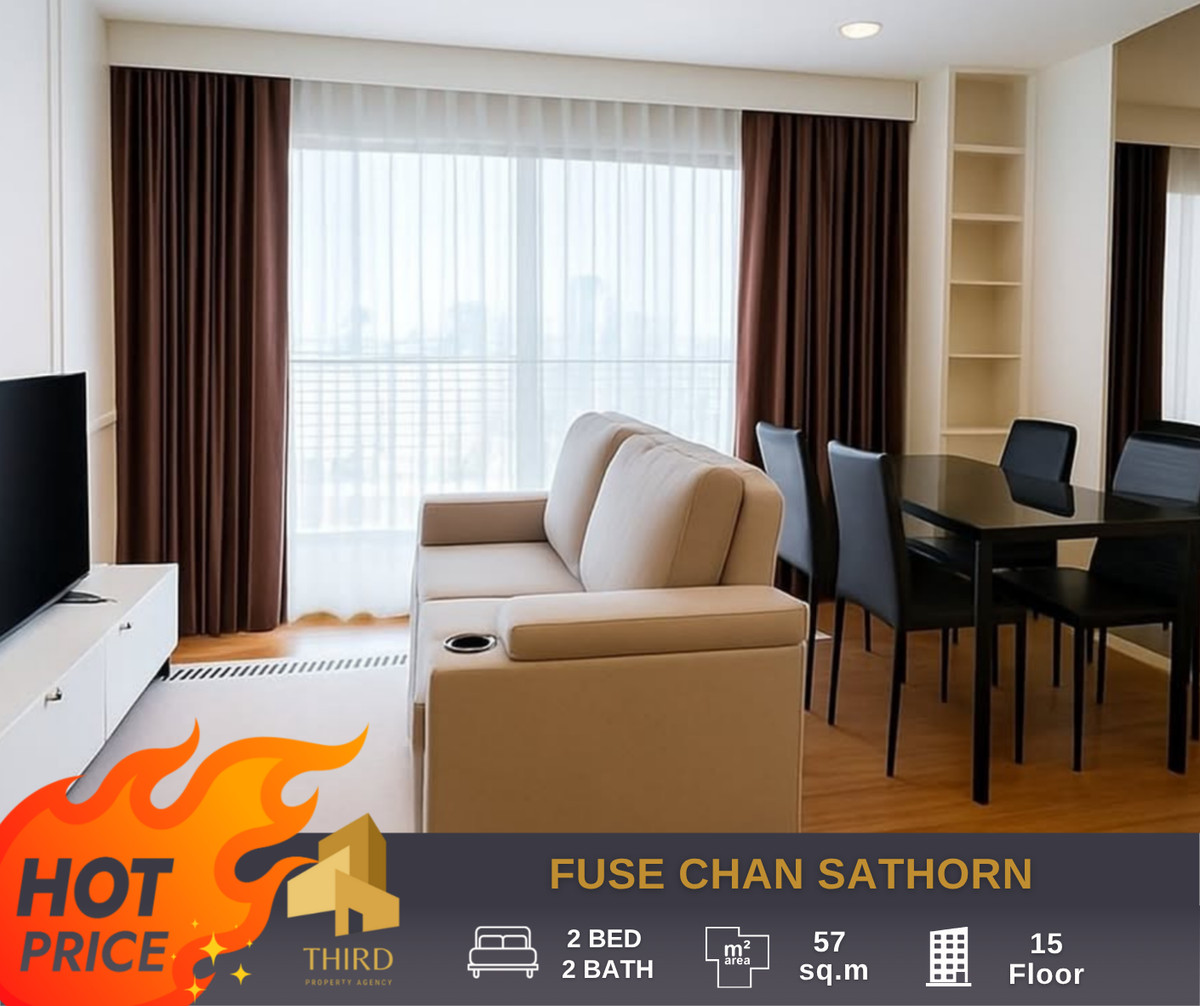 ให้เช่าคอนโดสาทร นราธิวาส : ให้เช่า 🔥 FUSE CHAN SATHORN 🔥  2 ห้องนอน ห้องรีโนเวทใหม่ เฟอร์นิเจอร์ครบ //ติดต่อ LineID:@thirdproperty 