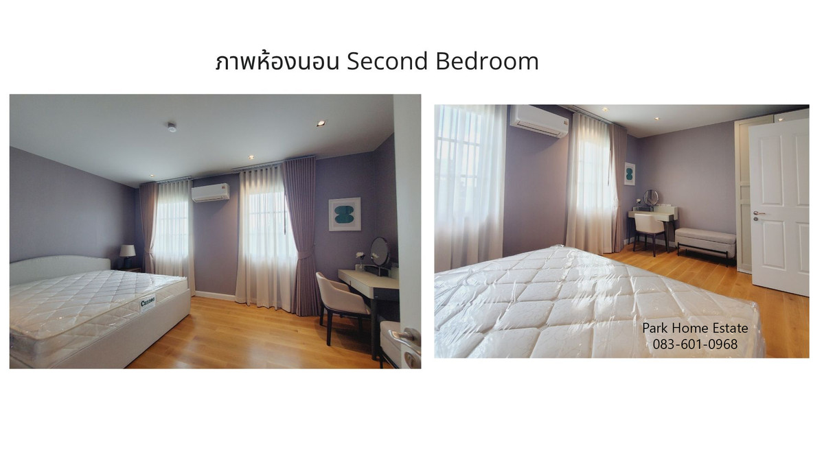 For RentHousePathum Thani,Rangsit, Thammasat : For Rent: Sereno Reignwood Residence Collections A Spanish-style single-family home surrounded by over 2,000 rai of nature, with a golf course backing onto the house.